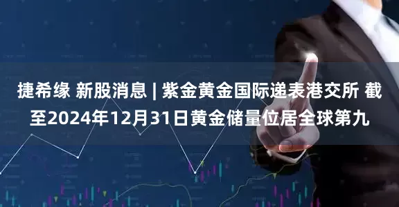捷希缘 新股消息 | 紫金黄金国际递表港交所 截至2024年12月31日黄金储量位居全球第九
