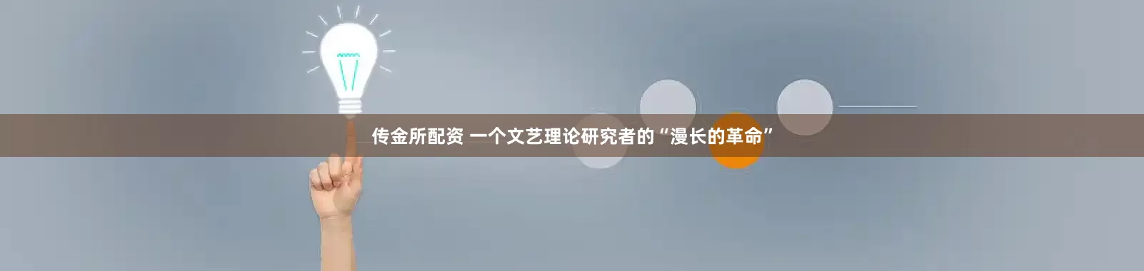 传金所配资 一个文艺理论研究者的“漫长的革命”