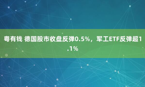 粤有钱 德国股市收盘反弹0.5%，军工ETF反弹超1.1%